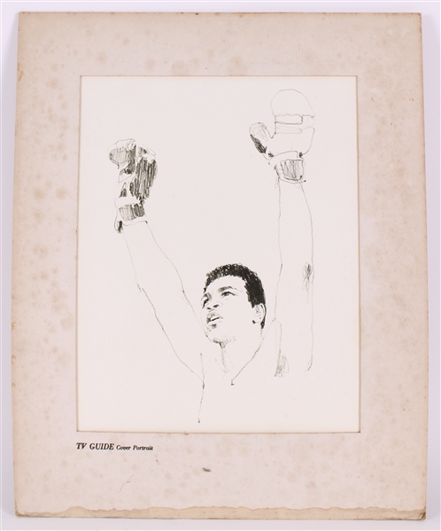1975 Muhammad Ali 16x20 Matted TV Guide Cover Portrait 