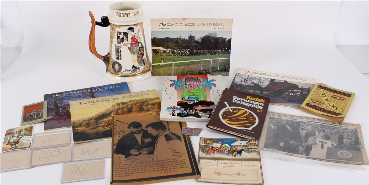 1970s-90s Norman Rockwell 10" Stein, Rose Bowl Program & more (Lot of 18)