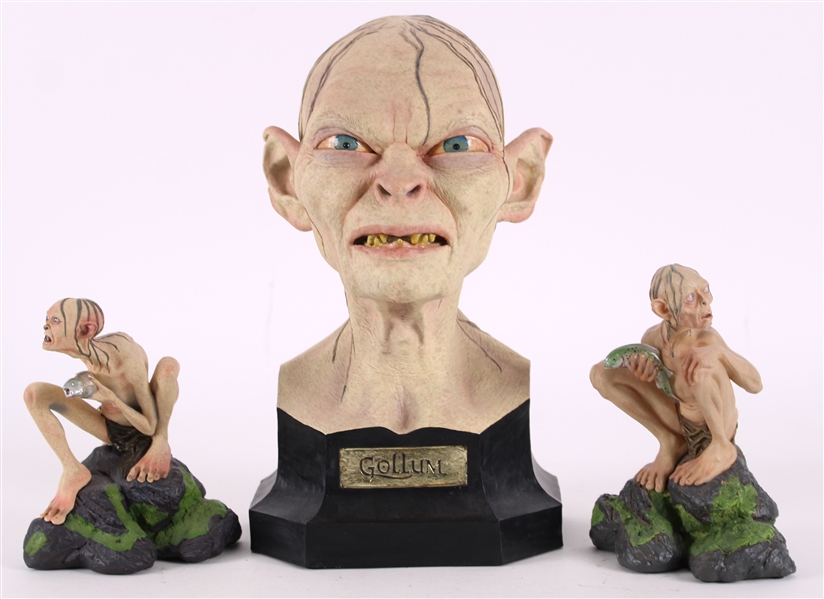 2000s Gollum Lord of the Rings LE 0290/1500 12" Statue w/ 6" LE Smeagol & Gollum (Lot of 3)