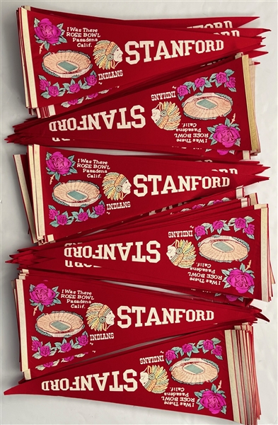 1970s Stanford Indians Rose Bowl Full Size Pennants (Lot of 145+)