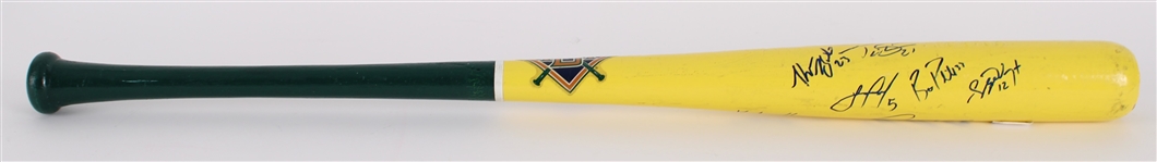 2018 Milwaukee Brewers Multi Signed Louisville Slugger Painted Bat w/ 7 Signatures Including Stephen Vogt, Brett Phillips, Keston Hiura & More **SF Jacobson COA / 400**