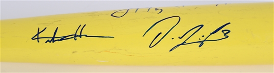 2018 Milwaukee Brewers Multi Signed Louisville Slugger Painted Bat w/ 7 Signatures Including Stephen Vogt, Brett Phillips, Keston Hiura & More **SF Jacobson COA / 400**