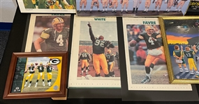 1990s-2000s Green Bay Packers Brett Favre, Bart Starr Over Sized Framed Photos, Prints, Plaques & more (Lot of 65+)