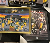 1990s-2000s Green Bay Packers Brett Favre, Bart Starr Over Sized Framed Photos, Prints, Plaques & more (Lot of 65+)