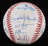 1985-94 Hall of Famers & Stars Multi Signed OAL Brown Baseball w/ 28 Signatures Including Al Kaline, Brooks Robinson, Mark Fidrych, Bob Feller & More **Global COA / 362**