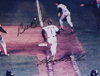 1986 Mookie Wilson Bill Buckner Mets / Red Sox Signed 12 x 15 Framed Photo **Steiner Hologram / 236**