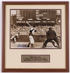 1990s Bob Feller Cleveland Indians Signed 17.5" x 18.5" Framed Photo Display **Stacks of Plaques**