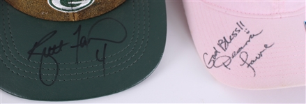 1990's-2000's Brett & Deanna Favre Green Bay Packers Signed Caps - Lot of 2 (JSA)