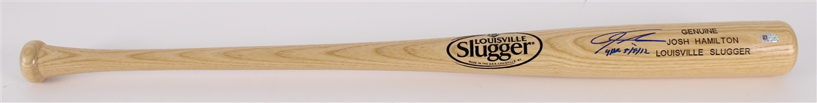 2016 Josh Hamilton Texas Rangers Signed Louisville Slugger Bat (JSA/MLB Hologram) **295**