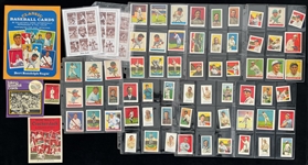 1960's-90's Baseball Memorabilia Collection - Lot of 100 w/ Roger Maris Talking Baseball Card, Babe Ruth Stamp Sheets & Classic Baseball Cards Reprints
