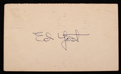 1950 Ed Yost Washington Nationals Signed 3.25" x 5.5" Postcard (JSA)