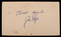 1950 Joe Page New York Yankees Signed 3.25" x 5.5" Postcard (JSA)
