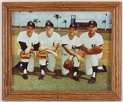 1963 New York Yankees Infield 9.5 x 11 Framed Spring Training Photo w/ Joe Pepitone, Bobby Richardson, Tony Kubek & Clete Boyer