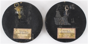 1930 George & Martha Washington First President of the United States 4 1/8 Tallimit Art Silhouette Displays - Lot of 2