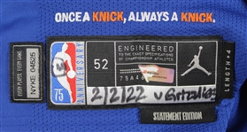 2022 (February 2) Mitchell Robinson New York Knicks Game Worn Statement Edition Jersey (MEARS A10/Fanatics)