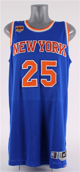 2016-17 Derrick Rose New York Knicks Game Worn Road Jersey (MEARS A5)