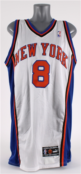 2000-01 Latrell Sprewell New York Knicks Game Worn Home Jersey (MEARS A10)