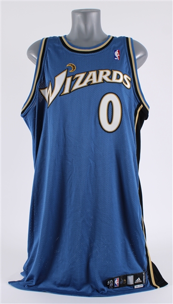 2007-08 Gilbert Arenas Washington Wizards Game Worn Road Jersey (MEARS A5)