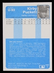 1984 Kirby Puckett Minnesota Twins Signed Fleer Update #U-93 Rookie Baseball Trading Card (JSA)