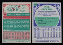 1973-76 Phil Jackson New York Knicks Signed Topps Basketball Trading Cards - Lot of 2 (JSA)
