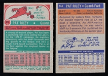 1972-73 Pat Riley Los Angeles Lakers Signed Topps Basketball Trading Cards - Lot of 2 (JSA)