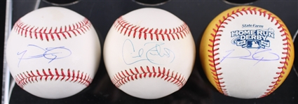 1980s-2000s Cecil Fielder Prince Fielder Father / Son Duo Signed Baseballs - Lot of 3 w/ Gold Home Run Derby Money Ball & More **SF Jacobson COA / 217**