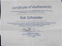 2006 Rob Schneider Saturday Night Live Actor / Comedian & Bill Mueller LA Dodgers Dual Signed OML Selig Baseball **SF Jacobson COA / 176**