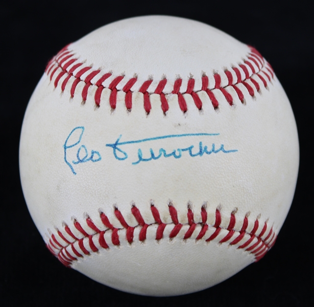 1984-86 Leo Durocher Brooklyn Dodgers / New York Giants Signed ONL Feeney Baseball **298**