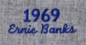 1953-71 Ernie Banks Chicago Cubs Autographed Mitchell and Ness Replica 1969 Jersey (JSA) (Tristar) (392)