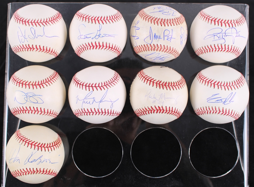 1994-2015 Robby Thompson Don Robinson Nate Schierholtz Matt Morris and More San Francisco Giants Autographed Selig ROMLBs (Lot of 9) (208)