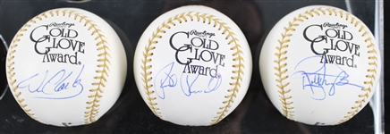 1985-1993 Rick Reuschel Robby Thompson and Will Clark SF Giants Signed Robert M. Parish Rawlings Gold Glove Winner Balls (Lot of 3)(Jacobson) (385)