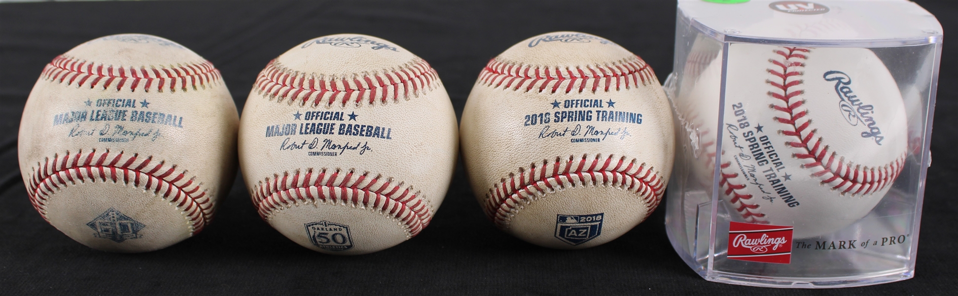 2018 Selig ROMLB Spring Training and Game Used Balls (Lot of 4) (206)