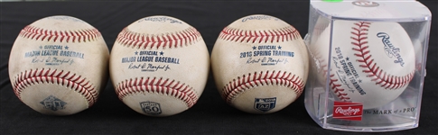 2018 Selig ROMLB Spring Training and Game Used Balls (Lot of 4) (206)