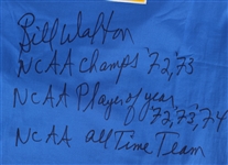1974 Bill Walton (d.2024) UCLA Autographed Adidas Replica Jersey (Jacobson) (320)