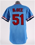 1982 Willie McGee St. Louis Cardinals Autographed Mitchell and Ness Throwback Jersery (Jacobson) (419)