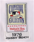 1976 Johnny Bench Cincinnati Reds Autographed Mitchell and Ness Cooperstown Collection Jersey (Tristar) (393)