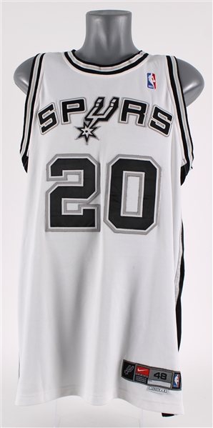 2002-03 Manu Ginobili San Antonio Spurs Game Worn Home Jersey (MEARS A5) Rookie Season / NBA Champions 