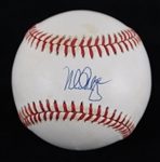 1986-89 Mark McGwire Oakland Athletics Signed OAL Brown Baseball **SF Jacobson COA / 204**