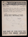 1959 Jerry Kramer Green Bay Packers Signed Topps #116 Rookie Football Trading Card (JSA)
