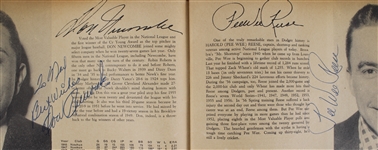 1957 Brooklyn Dodgers Multi Signed Team Yearbook w/ 29 Signatures Including Sandy Koufax, Duke Snider, Gil Hodges, Don Newcombe, Don Drysdale, Pee Wee Reese & More (JSA) Last Year in Brooklyn