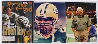 1996 Green Bay Packers Memorabilia - Lot of 6 w/ 13 x 16 Super Bowl Champion Team Photo Displays, Nesting Doll, Signed Photos & More (JSA)