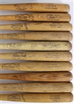 1920s-60s Babe Ruth & Lou Gehrig 18x21 Framed Photo w/ Store Model Baseball Bat Collection (Lot of 11)