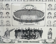 1990s Green Bay Packers 32x35 Framed 1921 ACME Packers w/ Superbowl Footballs (Lot of 4)