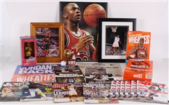 1990s-2010s Basketball Memorabilia Collection - Lot of 24 w/ Michael Jordan Golf Ball, Wheaties Boxes, Sports Illustrated, & More  