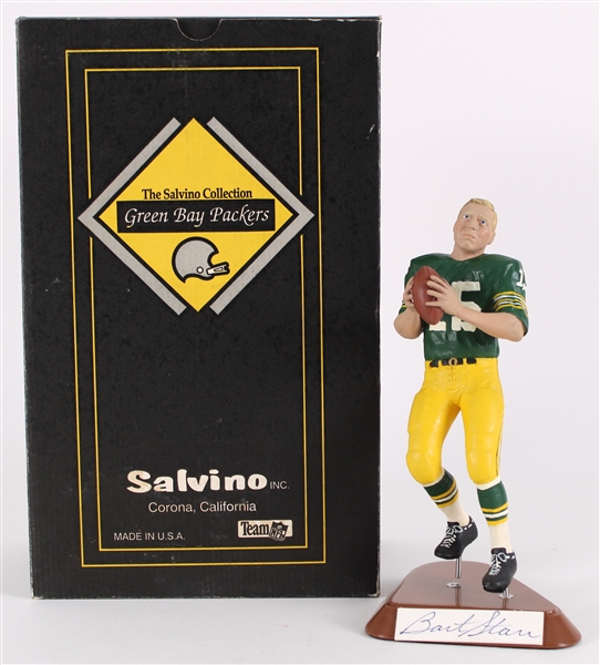 1992 Bart Starr Green Bay Packers MIB Salvino Collection Figurine w/ Signed Cut (JSA)