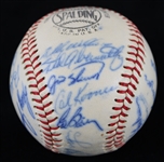 1965 Chicago Cubs Team Signed ONL Giles Baseball w/ 25 Signatures Including Ernie Banks, Ron Santo & More (JSA)