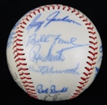 1965 Chicago Cubs Team Signed ONL Giles Baseball w/ 25 Signatures Including Ernie Banks, Ron Santo & More (JSA)