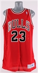 1991-92 Michael Jordan Chicago Bulls Road Jersey w/ Sheri Berto Memorial Arm Band (MEARS A5) Issued to be worn circa November 30th, 1991 to June 1992