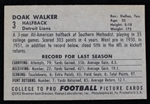1952 Doak Walker Detroit Lions Signed #3 Bowman Trading Card (JSA)