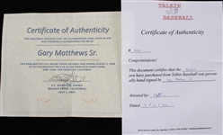 2000's Gary Matthews Sr. Gary Matthews Jr. Father / Son Duo Signed OML Selig Baseballs - Lot of 2 **SF Jacboson COAs / 198**
